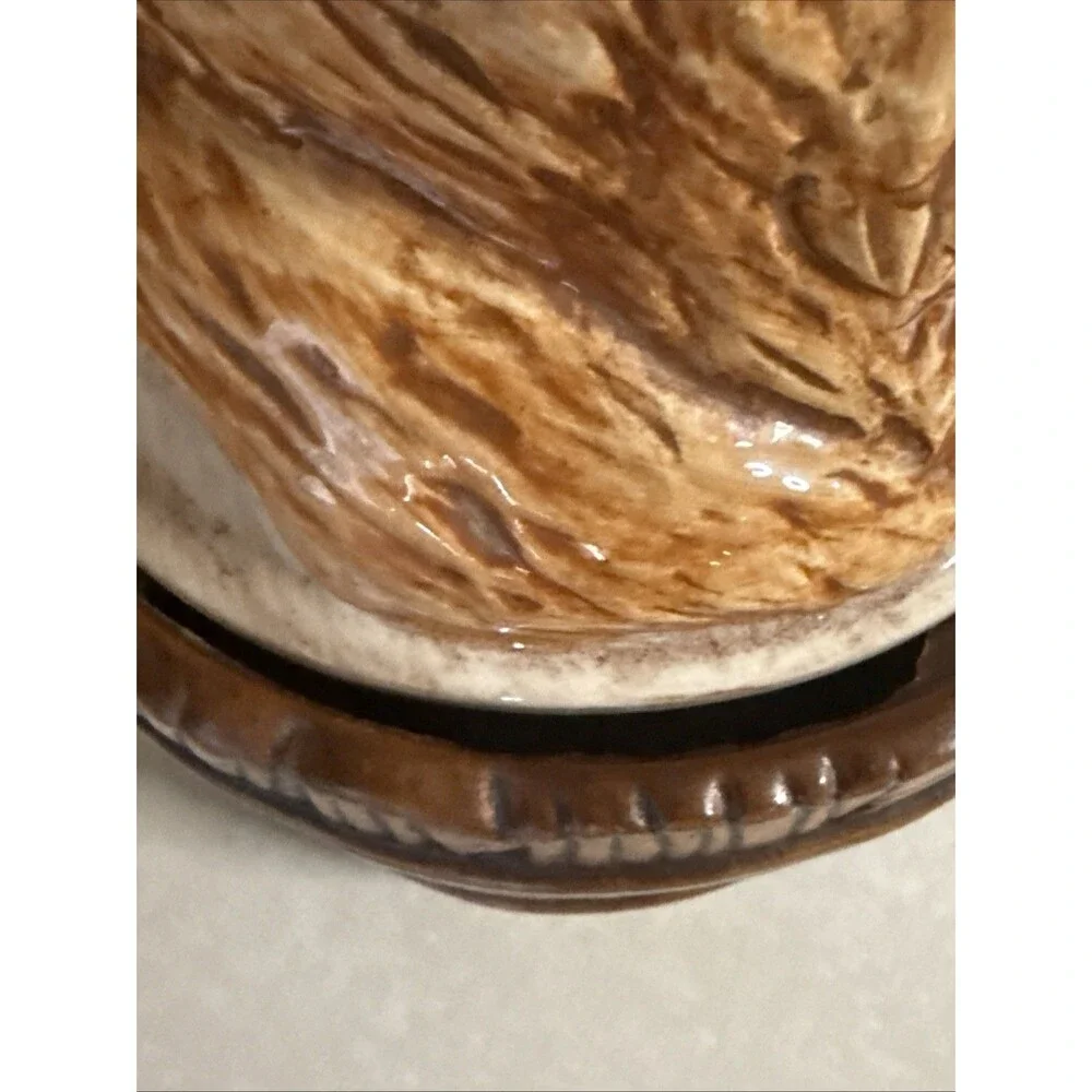 Vtg Cat Cookie Jar Treasure Craft Ceramic Kitten Cat in Barrel  Cottagecore Read